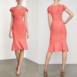 BCBGMAXAZRIA Coral Midi  Bandage Bodycon Dress S